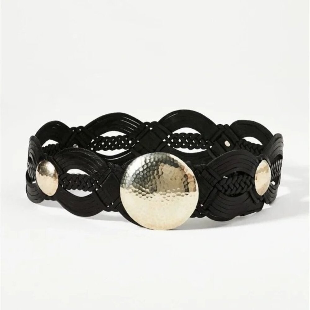 Anthropologie Z&L Camilla Belt Womens Braided Leather Vintage Boho Chic Western - Picture 2 of 8